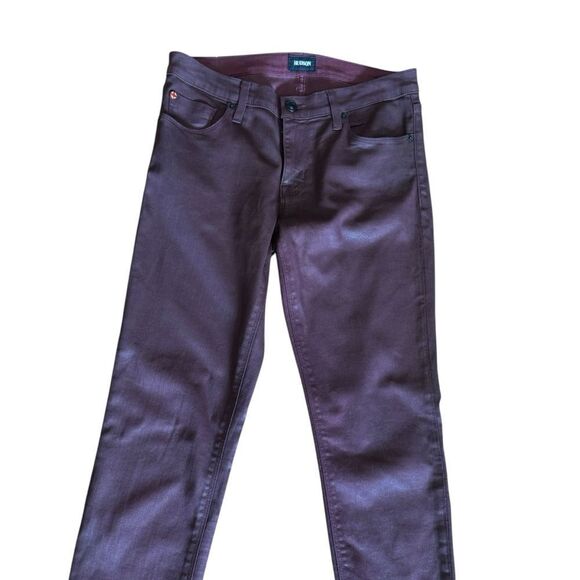 Hudson Red Wine Wax Purple Krista Ankle Super Skinny Coated Faux Leather Jeans - Picture 7 of 7